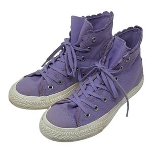 Converse All Star youth size 2 lavender purple canvas high top sneakers,…